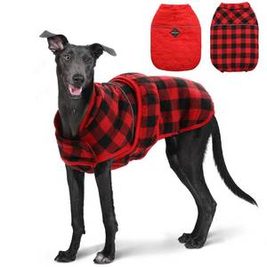 lot 5378 image: PAWZ Road Dog Winter Coat with 5 Layers Warm Material, Reversible Dog Clothes with 2 Sides, Dog Jacket Outdoor Water Repellent, (Red Plaid XL)