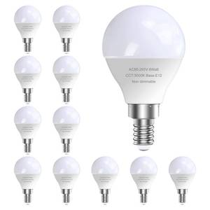 lot 5389 image: GOSCHE 12 Pack Bright Ceiling Fan Light Bulbs, 60 Watt Equivalent, 5000K, E12 Led Bulb, A15 Shape Candelabra Base Chandelier Light Bulb, 120V Small Bulb, Non-Dimmable, Daylight, 12 Pack