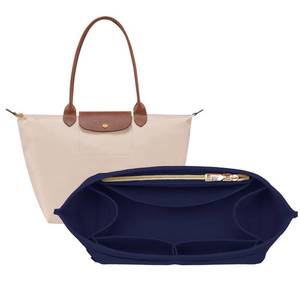 lot 5395 image: OPPOSHE Purse Organizer Insert for Longchamp Le Pliage, Premium Felt Long Champ Bag Handbag Women, Tote Organizer Insert with 9 Compartments (Medium, Navy)