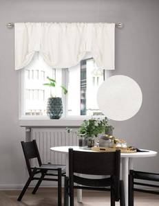 lot 5396 image: Home Queen Tie Up Curtain Valance Window Treatment for Living Room, Adjustable Balloon Rod Pocket Drape Valence, Set of 1, 54 X 18 Inch, White