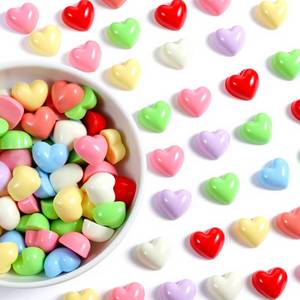 lot 5397 image: Colorful Heart Resin Flat Back Charms Shimmeroo Cute Plastic Mini Heart Shape Charms Bulk Resin Embellishments for Crafts Accessories DIY