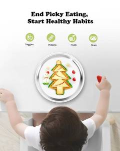 lot 5406 image: Bakpoco Stainless Steel Kids Plates 2 Pack, 8 Non Divided Toddlers Portion Control Plate, Non Toxic & BPA Free Unbreakable Dishwasher Safe Baby Snack Dish for Daycare, Restaurant Outings & Travel