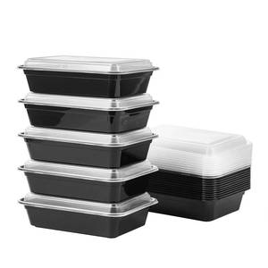 lot 5414 image: Jaluxing 24 oz Meal Prep Containers With Lids Reusable 50 Pack Extra-thick Plastic Food Storage Black Disposable To Go Lunch Box BPA Free Stackable Microwave Dishwasher Freezer Safe (Formerly FULING)