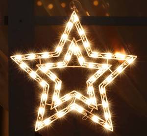 lot 5419 image: LAMPHOME 14 50 Lighted Star Christmas Window Silhouette Decoration Lights for Christmas,Party,Home,Patio Lawn,Garden