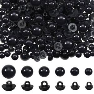lot 5432 image: TOAOB 320pcs Sew On Safety Eyes Buttons Black 8mm to 15mm Plastic Mushroom Domed Sewing Crafting Eyes for DIY Stuffed Animals Amigurumis Crochet Doll Making