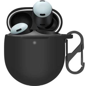 lot 5439 image: LDSXAY for Google Pixel Buds Pro 2 (2024) & Pixel Buds Pro (2022) Case Cover, Soft Silicone Shockproof Protective Case Skin with Carabiner (Black)