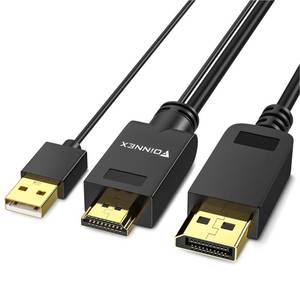 lot 5447 image: FOINNEX HDMI to DisplayPort Cable 4K, Actvie HDMI to DP Cable Support 4K60Hz2K144Hz, 6.6FT Unidirectional H D M I Source to DP Display for PC, Laptop, AMD, NVIDIA, PS5, Xbox, NS