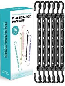 lot 5449 image: Space Saving Hangers for 96 Clothes, Reinforced Collapsible Hangers with 360° Swivel Hook, Hanger Hooks Space Saver for Closet Organizers and Storage, Dorm Room Essentials, Fully Assembled, Black