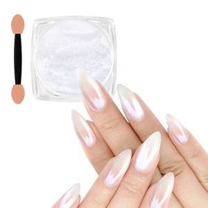 lot 5487 image: Allstarry White Pearl Chrome Nail Powder, Iridescent Aurora Powder Metallic Mirror Effect Glitter Powder Pearlescent Ice Transparent Mermaid Pigment Pearl Glitter Dust Kit for Nail Art Decoration