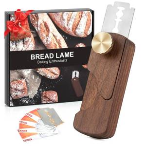 lot 5492 image: HHZPAEK Magnetic Wooden Bread Lame Dough Scoring Tool,Hand Crafted Sourdough Lame Scoring Tool,Bread Scorer Tool for Homemade Bread Baking,Dough Scoring Bread Knife with 5 Razor Blades