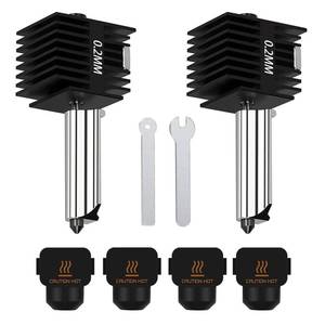 lot 5495 image: HzdaDeve 2 Pack 0.2MM A1 MiniA1 Hotend Print Head Hot End Kit Extruder Upgrade High-Temperature Hardened Steel Nozzle Replacement with 2PCS Silicone Cover Sock for Bambu Lab 3D Printer Accessories