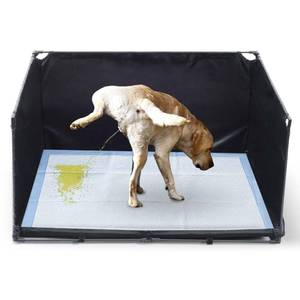 lot 5498 image: Dog Litter Box Indoor for Medium Dogs,Pee Pad Holder with High Walls(34.6428.3417.72),No-Spill Pee Pad Holder with Foldable Pet Toilet,Easy Clean Puppy Litter Box for Dogs (Large)