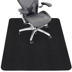 lot 5509 image: Sycoodeal Office Chair Mat for Hardwood Floor,Office Computer Gaming Chair Mat for Tile Floor,Large Floor Protector Rug,Anti-Slip,Easy to Clean,Pure Black(48x36)