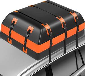 lot 5510 image: 21 Cubic Feet Car Rooftop Cargo Carrier Bag,100% Waterproof Heavy Duty 840D Rooftop Cargo Bag for All Vehicle withWithout Racks,Includes Anti-Slip Mat,6 Door Hooks,Luggage Lock and Storage Bag