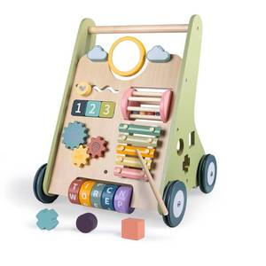 lot 5524 image: Wooden Baby Walker with Wheels, Baby Walker for Boys 12 Months Push Toy, Montessori Walking Toys for 1 Year Old Activity Center