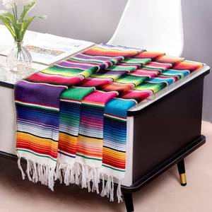 lot 5527 image: Mexican Table Runner 4Pack 14 x 84 Inches Fiesta Mexican Theme Party Decoration for Cinco de Mayo Fiesta Party Serape Zarape Table Runner