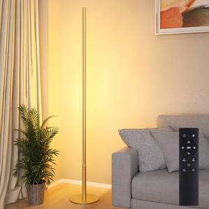 lot 5530 image: Marlrin Minimalist Corner Floor Lamp 2700K-6500K Dimmable with Remote Control 57.8 Height Metal Slim Ambient Standing LED Light Modern Design Decorative Lamp for Living Room Bedroom (Gold)
