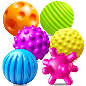 lot 5541 image: Ynanimery 6 Pack Sensory Balls for Toddlers 1-3, Sensory Baby Toys 6-12 Months, Montessori Toys for Babies 6-12 Months Infant Squeeze Sensory Toys Soft Multi Ball Set Gifts with Bright Color Textured
