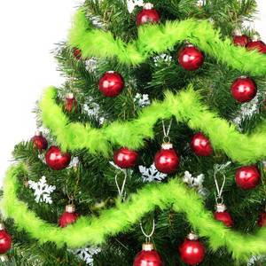 lot 5547 image: Tsorode  Christmas Garland for Tree,Faux Feather Christmas Tree Garland,Lime Green Garlands for Tree Stairs Mantle Railing Indoor Outdoor Xmas Decorations