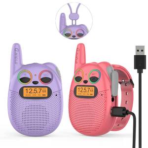 lot 5553 image: Walkie Talkies for Kids Rechargeable, Christmas Birthday Gifts for Girls Age 3-9,Easy to Use Kids Walkie Talkies,Spy Games Toys for 3 4 5 6 7 8 9 10 12 Year Old Girl with USB Chargeable Battery 2 Pack