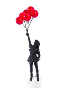 lot 5559 image: ILYISFMTY Flying Balloons Girl Statue,Resin Figure Sculpture Crafts Ornament Modern Art Sculptures for Home Decor,Anti-war Theme