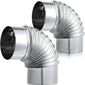 lot 5561 image: Hicarer 2 Pcs 4 Inch 90 Degree Galvanized Dryer Elbow Vent Tube Connector Adjustable Dryer Vent Elbow Connector for 4 HVAC Duct Pipe Hose Ductwork