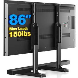lot 5564 image: Rfiver Table Top TV Stand with Height Adjustable TV Legs, TV Stands Base with Cable Management for Most 37 to 86 Inch Flat or Curved TVs, Steel TV Feet Holds up to 150 lbs, Max VESA 800x600mm, Black