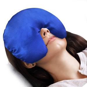 lot 5578 image: Atsuwell Sinus Mask, Warm Cold Compress Eye Mask for Dry Eyes, Weighted Eye Pillow Microwavable Face Heating Pad for Soothing Sinus Pressure and Relaxation, Blue