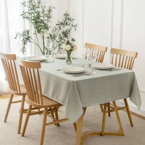 lot 5582 image: maxmill Rectangle Checkered Tablecloth Waterproof Spillproof Wrinkle Resistant Buffalo Plaid Heavy Weight Table Cloth Gingham Table Cover for Outdoor and Indoor Use, 52 x 70 Inch Sage White