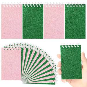lot 5595 image: Resurhang 24 Pcs Pink and Green Mini Notepads Bulk Magical Wizard Party Favors Glitter Cover Spiral Notebooks Princess and Witch Party Favors for Birthday Gift School Classroom Rewards Supplies