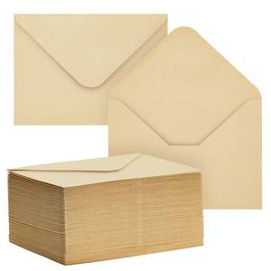 lot 5599 image: Juvale Vintage Envelopes - A6 (4.7 x 6.5 In), Light Brown, 100 Pack, V-Flap - Blank Envelopes for Invitations & Greeting Cards - Antique A6 Stationery for Thank You Cards & Letters