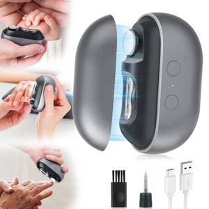 lot 5601 image: Electric Nail Clipper with LED Light, 2 Speeds Nail File & Baby Automatic Nail Clipper, 3 in 1 Design, USB Rechargeable Safety Fingernail Trimmer for Baby, Kids, Seniors, Caregivers (Frosted Black)