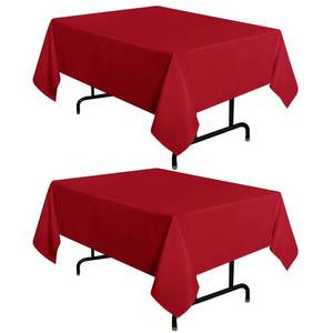 lot 5609 image: sancua 2 Pack Red Tablecloth 54 x 54 Inch, Stain and Wrinkle Resistant Square Table Cloth - Washable Polyester Table Cover for Dining Tables, Buffet Parties and Camping