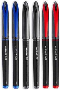 lot 5614 image: Uni-Ball AIR Micro - 0.5mm Fine Rollerball - Pack of 3 Pens - 1Black, 1 Blue and1 Red (BusinessCollors), Packing may vary