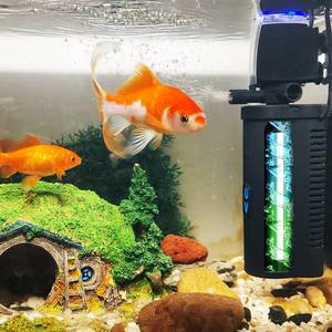 lot 5637 image: Aquarium Filter for 10-45 Gallon Tank, U-V Fish Tank Green Clean Machine Submersible Powerful Pump Canister Filter 158GPH for Pond Turtle Tank Saltwater Freshwater Crystal Clear Green Killing