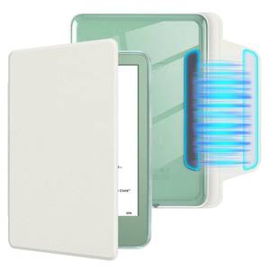 lot 5662 image: MOROCK Detachable Magnetic Case for All-New 6 Kindle(11th Generation,20242022 Release),Slim and Lightweight PU Leather and PC Clear Acrylic Back Cover,Auto WakeSleep Case, White