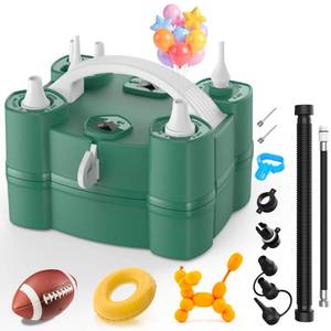 lot 5681 image: Balloon Pump 4-in-1 Electric Balloon Inflator with Triple Inflating Ports for All Balloons Air Filler Machine for Sports Balls Inflator Deflator for Inflatables (Green, Drawstring Bag Included)