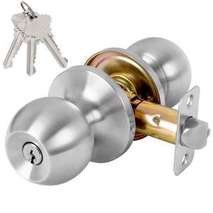 lot 5690 image: RAFECIEE Keyed Entry Door Knob with Lock and Key, Exterior and Interior Door Lock for Bedroom, Entry Door Handle for Front Door Satin Nickel