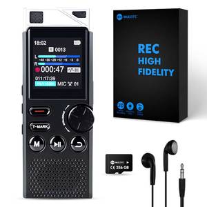 lot 5691 image: Professional 264GB WUCOTC Digital Voice Recorder - Voice Activated Recorder for Lectures Meetings - 18000 Hours Recording Device with Playback, MP3 Player, Password Protection, Variable Speed, Black