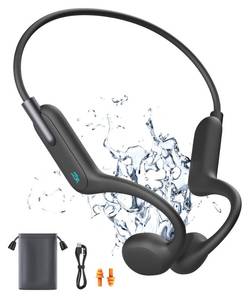 lot 5693 image: Rumatas Bone Conduction Headphones, Swimming Headphones Underwater Open Ear Built-in 32GB Memory IPX8 Waterproof for Swimming, Running, Cycling, Black