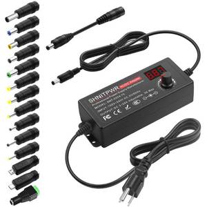 lot 5700 image: SHNITPWR 3V  24V 3A 72W Power Supply Adjustable DC 3V 5V 6V 9V 12V 15V 16V 18V 19V 20V 24V Variable Universal ACDC Adapter 100V-240V AC to DC Converter with 14 Tips 5.5x2.5mm 4.0x1.7mm 3.5x1.35mm