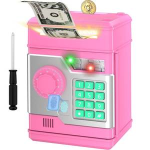 lot 5716 image: NAFEIV Piggy Bank, Automatic Electronic Piggy Bank for Kids Boys Girls with Password and Fingerprint Unlocking Simulation, Money Bank Kids Safe Toys for 3 4 5 6 7 8 9 10 Year Old Boy Girl