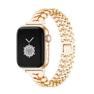 lot 5724 image: Kolgios 38404142mm(Series 1110) Gold Women Metal Smartwatch Bands Compatible for Apple Watch Band Series SE3987654 Stylish Adjustable Watchband for Iwatch s1110