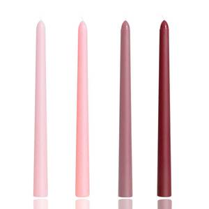 lot 5727 image: 10 inch Gradient Taper Candles,Set of 4 Tapered Candle, Tall Candlesticks,Conical Stick Candles,Smokeless,Home Dinner, Party, Wedding, Halloween, Christmas (Pink Series, 10inch) ONE CRACKED