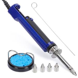 lot 5751 image: WEP 929D-V 2 IN 1 Desoldering Iron Electric Solder Sucker with 5 Nozzles 0.81.01.21.5mm Soldering Tool Kit with Built-in Desoldering Pump, Iron Stand, Sponge, Cleaning Pin Solder Remover