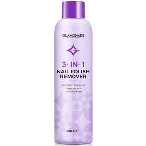 lot 5778 image: Glamonade Acetone Nail Polish Remover Professional Soak off Gel Nail Polish Remover Enriched with Natural Grape Seed Oil 16 Fl Oz for Gel Acrylic Nail Glue Dip Powder for Home Salon