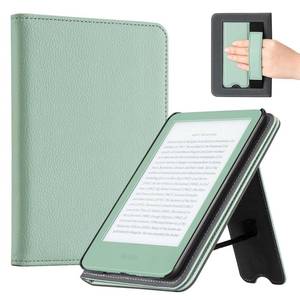 lot 5790 image: CoBak Case with Stand for for 6 Kindle (2024 &amp 2022, 11th Gen) PU Leather Smart Cover with Auto SleepWake &amp Hand Strap, Premium Protective Case for Kindle Basic,Sage Green