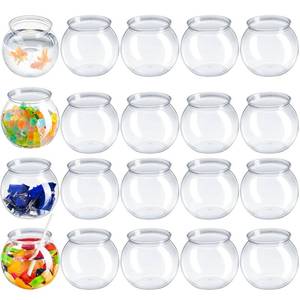 lot 5805 image: Eccliy 24 Pcs Clear Fish Bowls with Straws Ball Shape Plastic Bowl for Drinks Summer Drink Cups Unbreakable Goldfish Bowl for Christmas Candy Table Centerpieces Party Favors (27 oz)