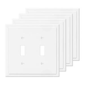 lot 5814 image: 2-Gang Modern Edge Decorative Wall Plate Cover Switch Outlet Double Toggle Electrical Faceplate for Light Switches, Smart Switch, GFCI, Dimmers, Receptacle, USB Outlet (4 Pack, Double Toggle)