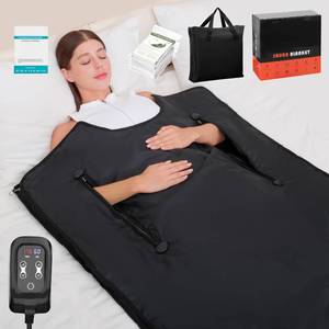 lot 5869 image: Cransidium Infrared Sauna Blanket for Home Portable Design Full Body Detox Therapy with Deep Heat Relaxation - Far Infrared Heating Adjustable 86-176 & 20-60 Min Timer 71 x 31.5Inch